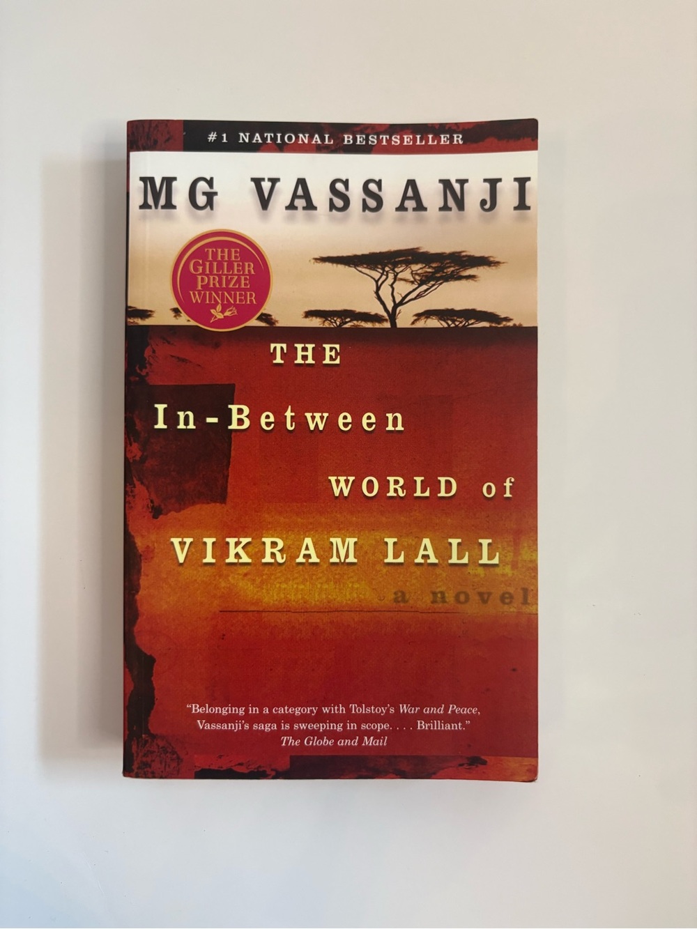 3/$20 M G Vassanji "The In-Between World of Vikram Lall" - Red/Gold Cover